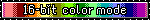 scrolling rainbow palette blinkie that says 16-bit color mode