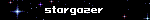 space blinkie that says stargazer